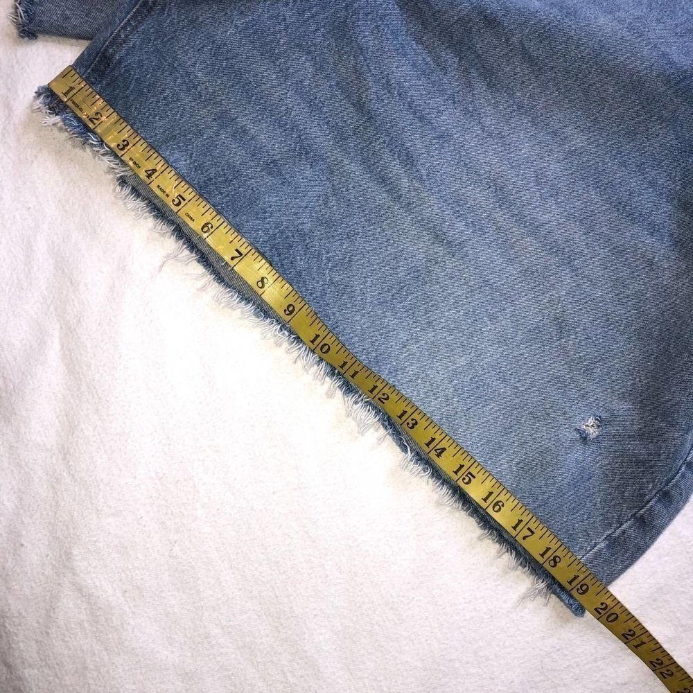 Abercrombie & Fitch Curve Love Distressed Blue Low Rise 90's Baggy Shorts- 37x24 - Picture 8 of 10